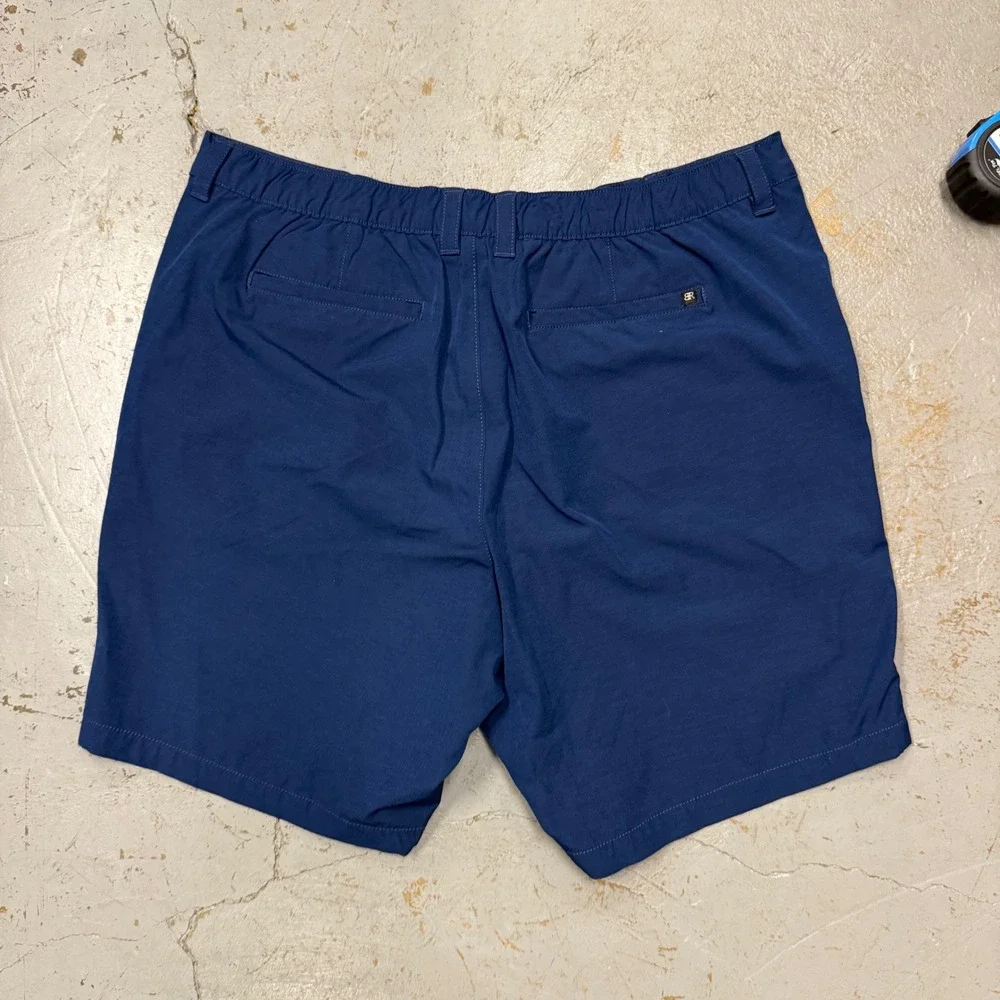 Banana‎ Republic Performance Shorts Navy Blue Stretch Flat Front 42